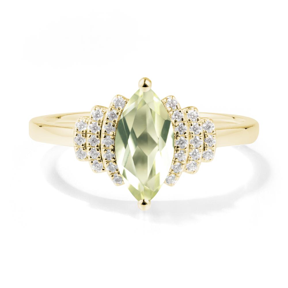Marquise Lemon Quartz Cluster Ring - LUO Jewelry #metal_18k yellow gold