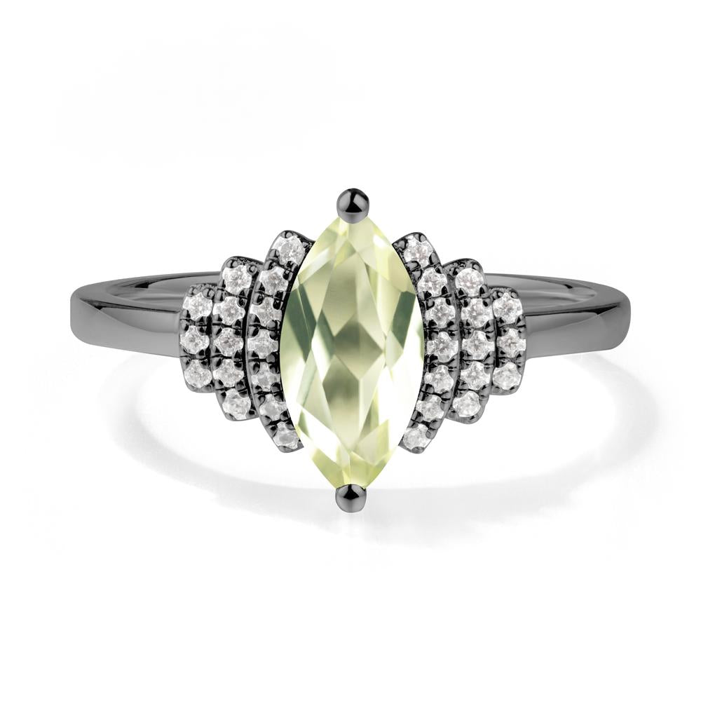 Marquise Lemon Quartz Cluster Ring - LUO Jewelry #metal_black finish sterling silver