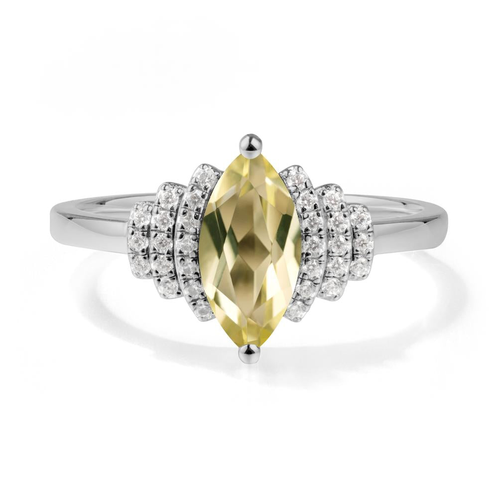 Marquise Lemon Quartz Cluster Ring - LUO Jewelry #metal_platinum