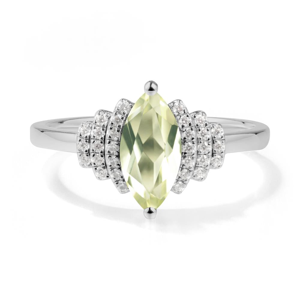 Marquise Lemon Quartz Cluster Ring - LUO Jewelry #metal_platinum