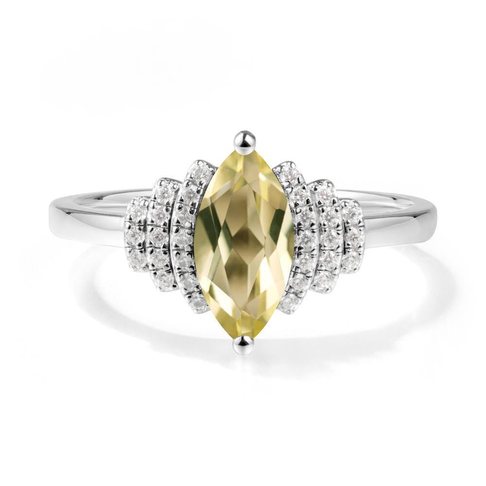 Marquise Lemon Quartz Cluster Ring - LUO Jewelry #metal_sterling silver