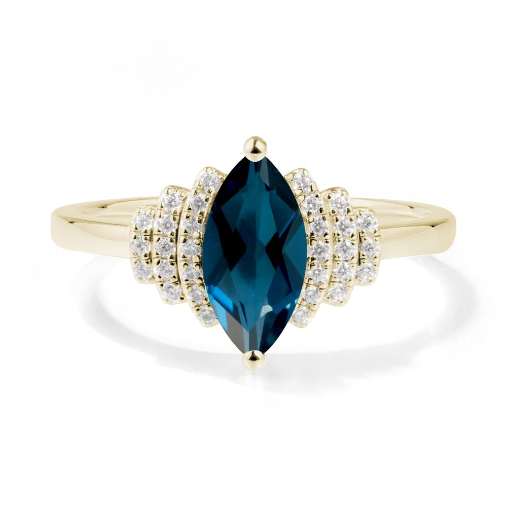 Marquise London Blue Topaz Statement Ring - LUO Jewelry #metal_14k yellow gold