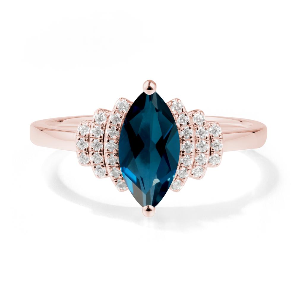 Marquise London Blue Topaz Statement Ring - LUO Jewelry #metal_18k rose gold