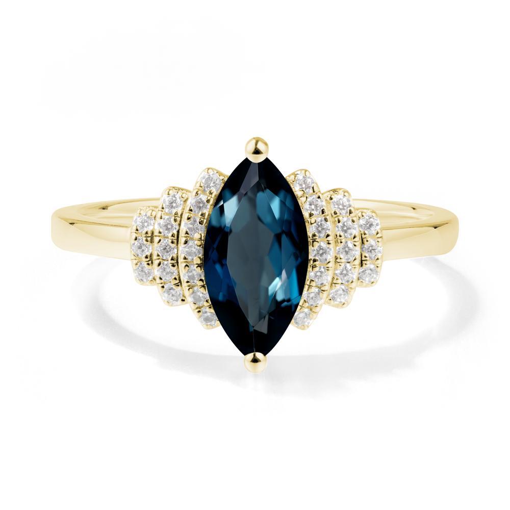 Marquise London Blue Topaz Statement Ring - LUO Jewelry #metal_18k yellow gold