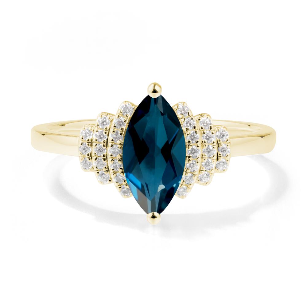 Marquise London Blue Topaz Statement Ring - LUO Jewelry #metal_18k yellow gold