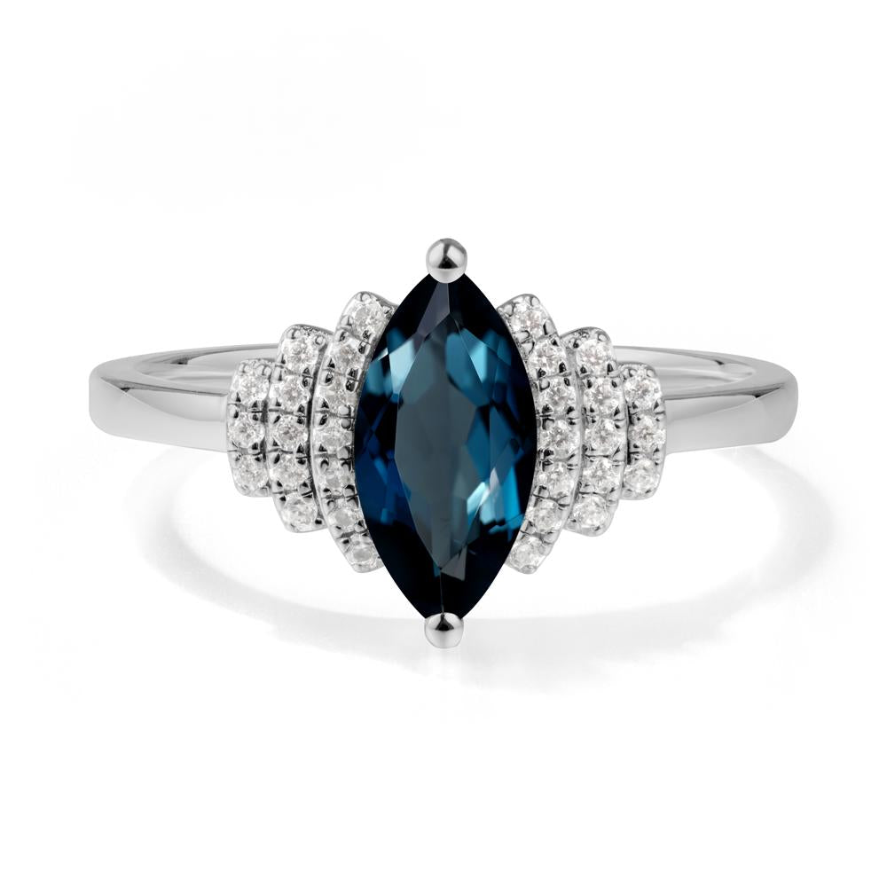 Marquise London Blue Topaz Statement Ring - LUO Jewelry #metal_platinum