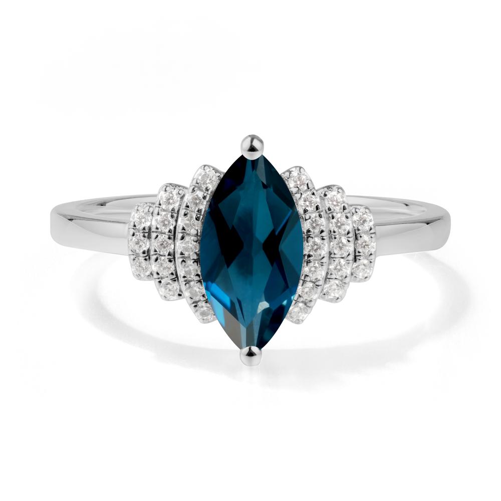 Marquise London Blue Topaz Statement Ring - LUO Jewelry #metal_platinum