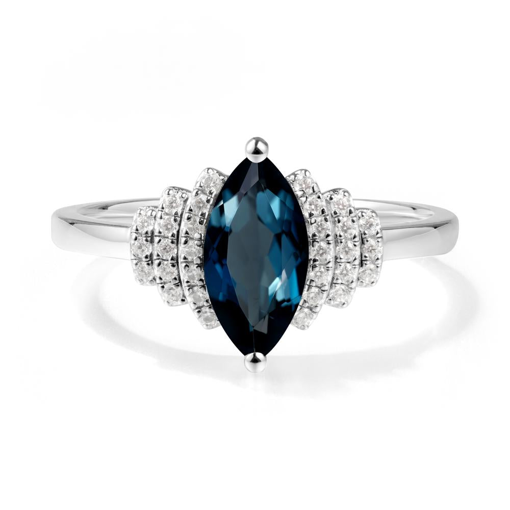 Marquise London Blue Topaz Statement Ring - LUO Jewelry #metal_sterling silver