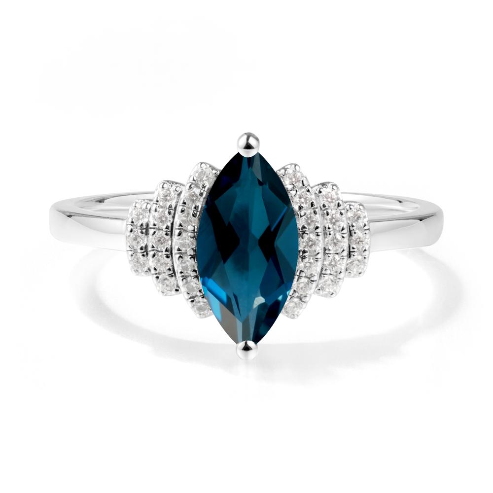 Marquise London Blue Topaz Statement Ring - LUO Jewelry #metal_sterling silver