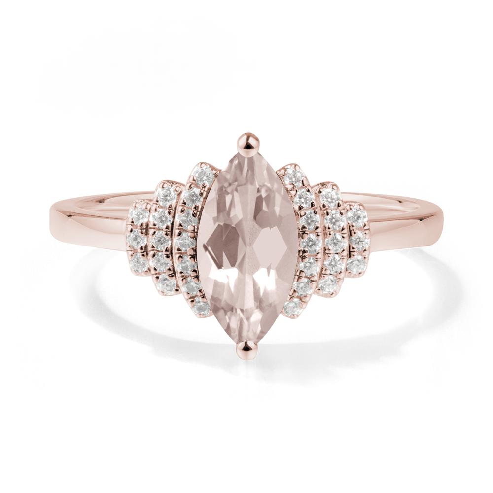 Marquise Morganite Statement Ring - LUO Jewelry #metal_14k rose gold