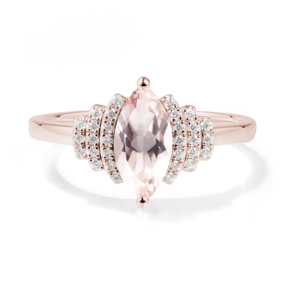 Marquise Morganite Statement Ring - LUO Jewelry #metal_14k rose gold