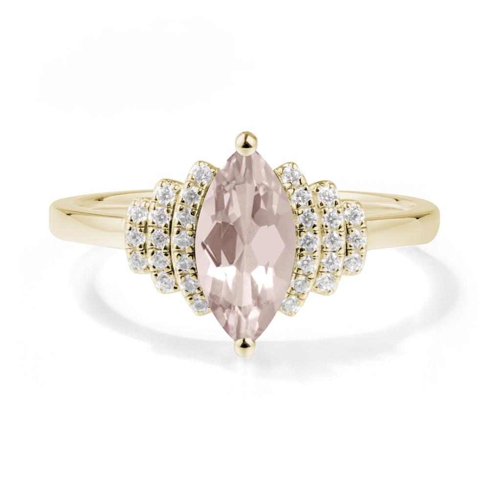 Marquise Morganite Statement Ring - LUO Jewelry #metal_14k yellow gold