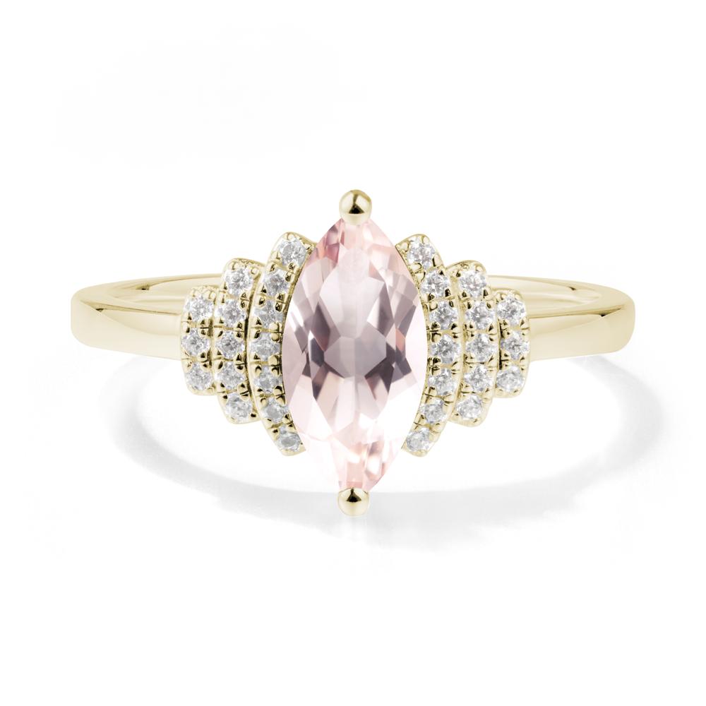Marquise Morganite Statement Ring - LUO Jewelry #metal_14k yellow gold