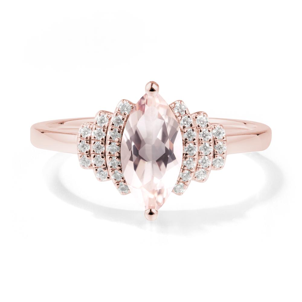Marquise Morganite Statement Ring - LUO Jewelry #metal_18k rose gold