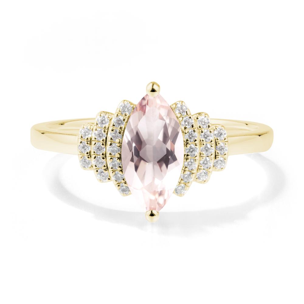 Marquise Morganite Statement Ring - LUO Jewelry #metal_18k yellow gold