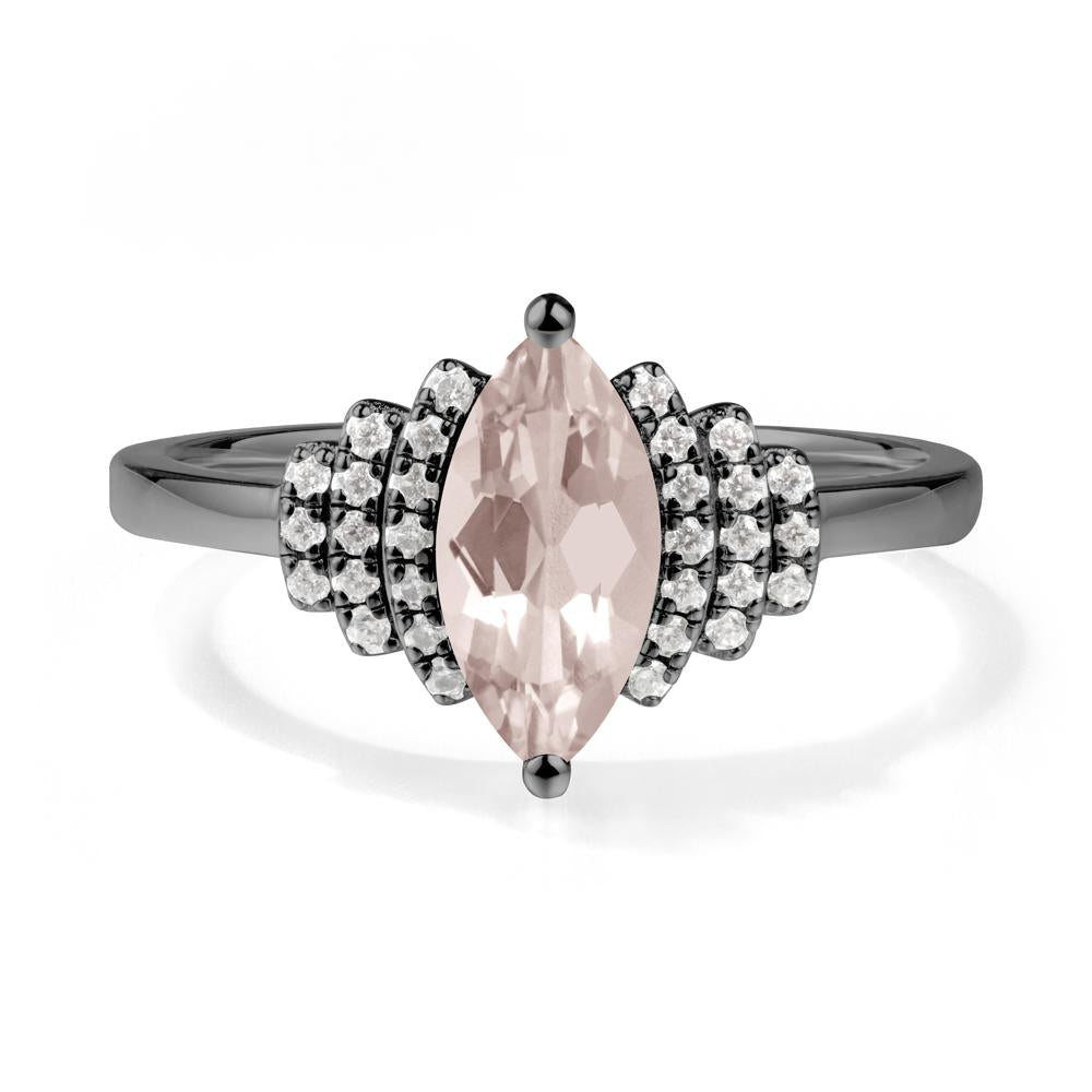 Marquise Morganite Statement Ring - LUO Jewelry #metal_black finish sterling silver