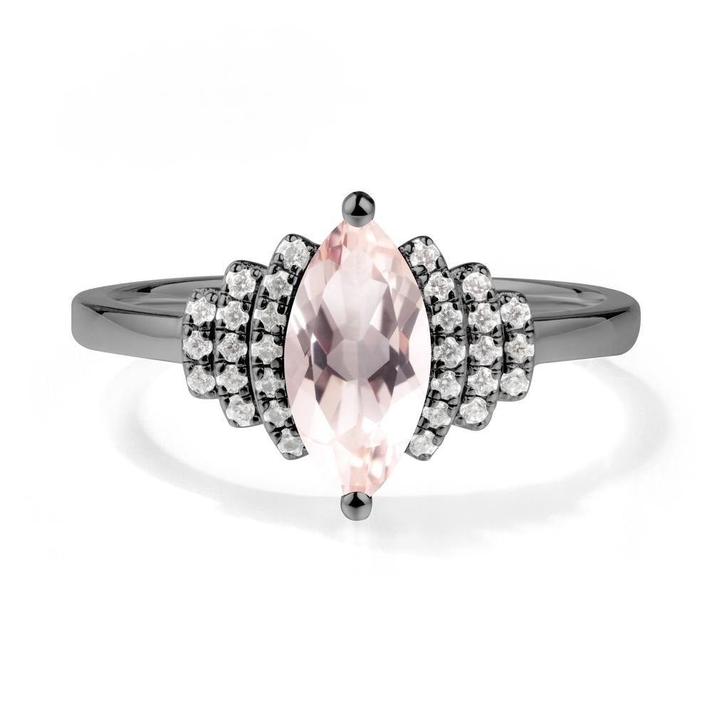 Marquise Morganite Statement Ring - LUO Jewelry #metal_black finish sterling silver