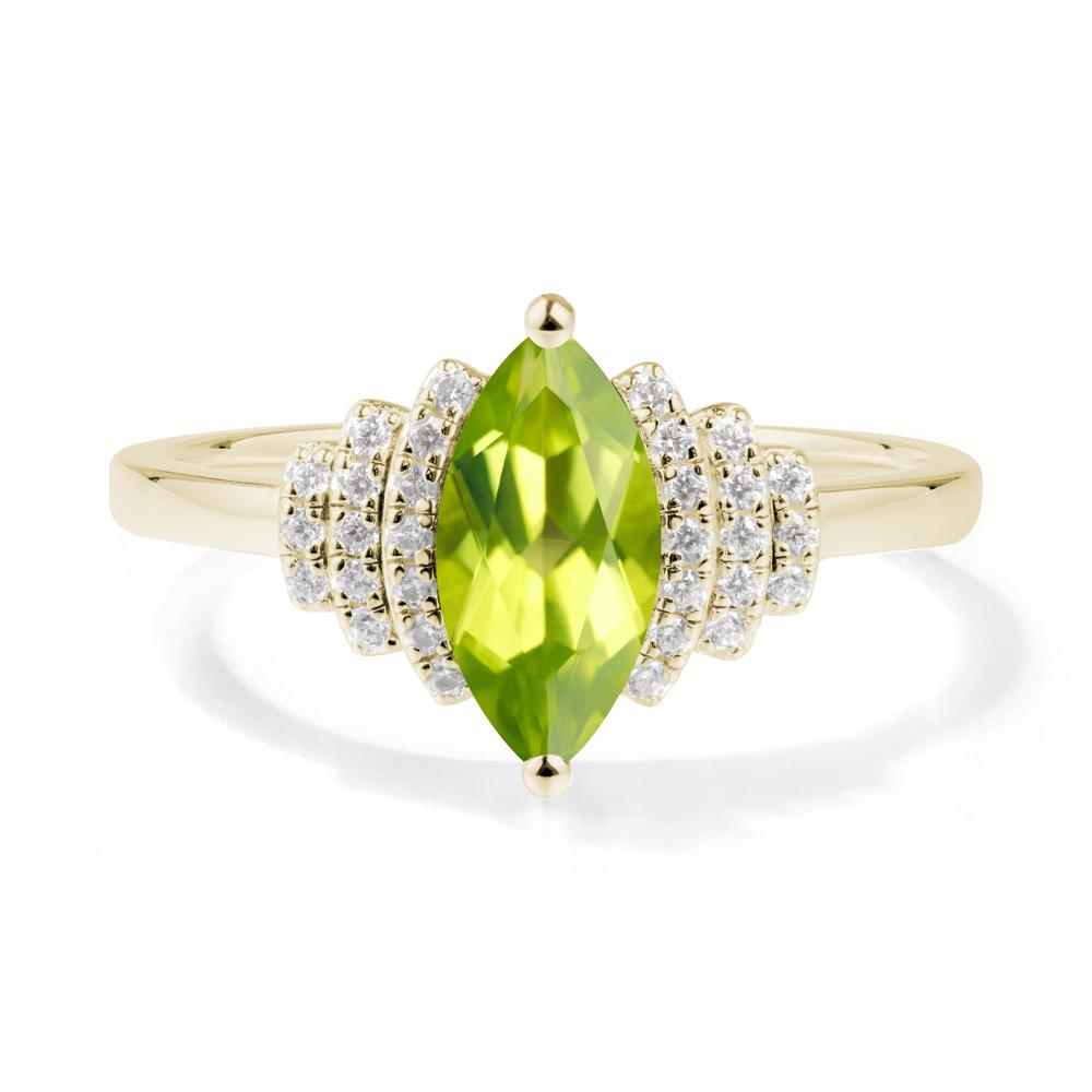 Art Deco Marquise Peridot Ring - LUO Jewelry #metal_14k yellow gold