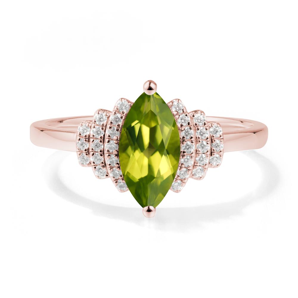 Art Deco Marquise Peridot Ring - LUO Jewelry #metal_18k rose gold