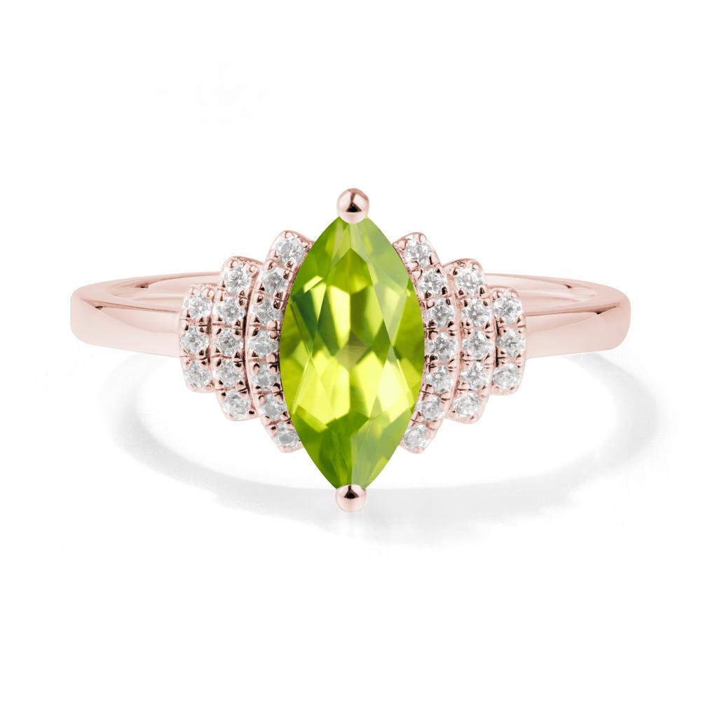 Art Deco Marquise Peridot Ring - LUO Jewelry #metal_18k rose gold