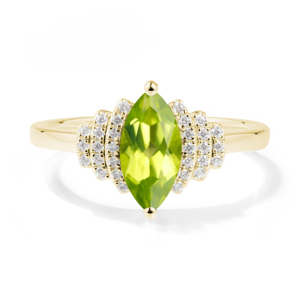 Art Deco Marquise Peridot Ring - LUO Jewelry #metal_18k yellow gold