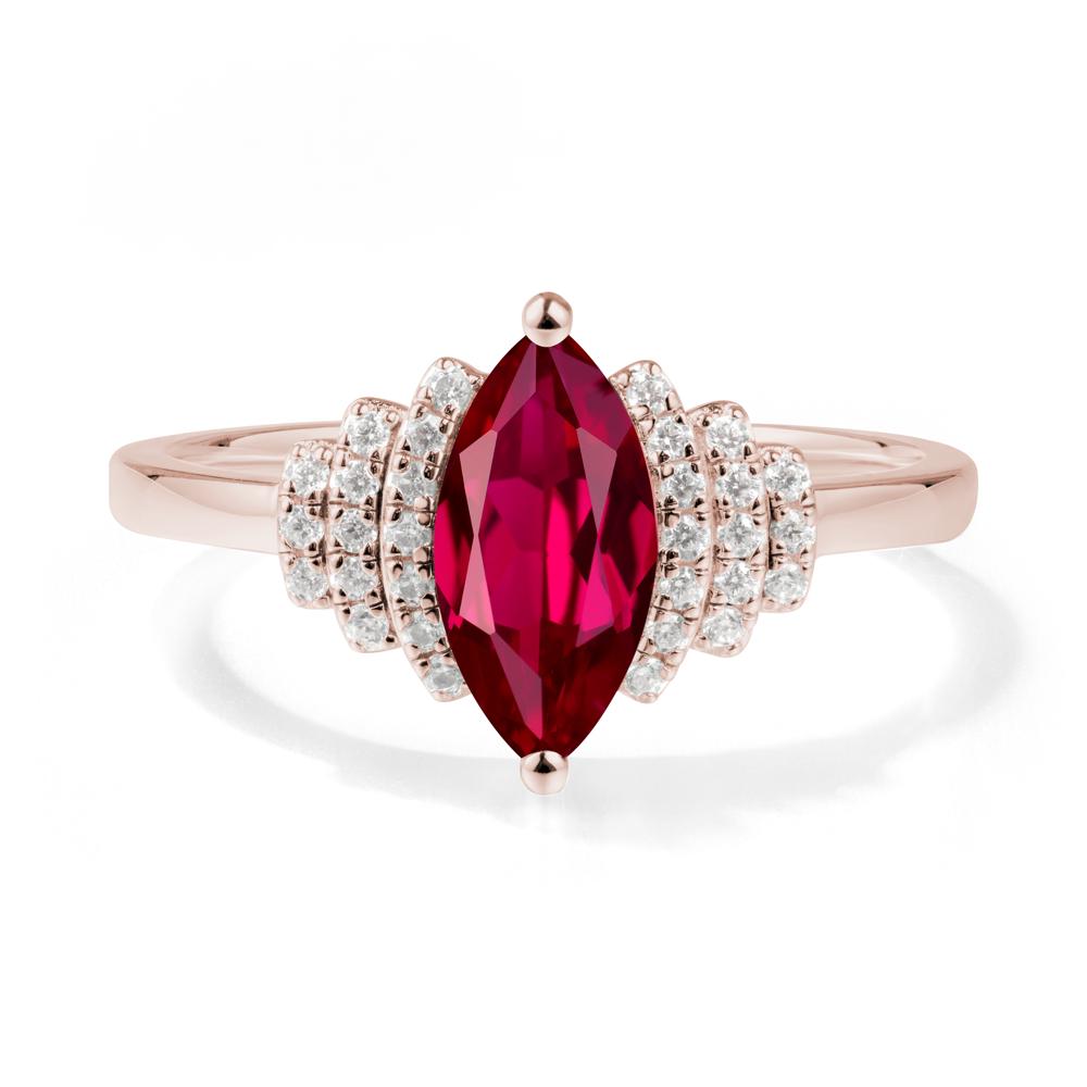 Marquise Ruby Statement Ring - LUO Jewelry #metal_14k rose gold