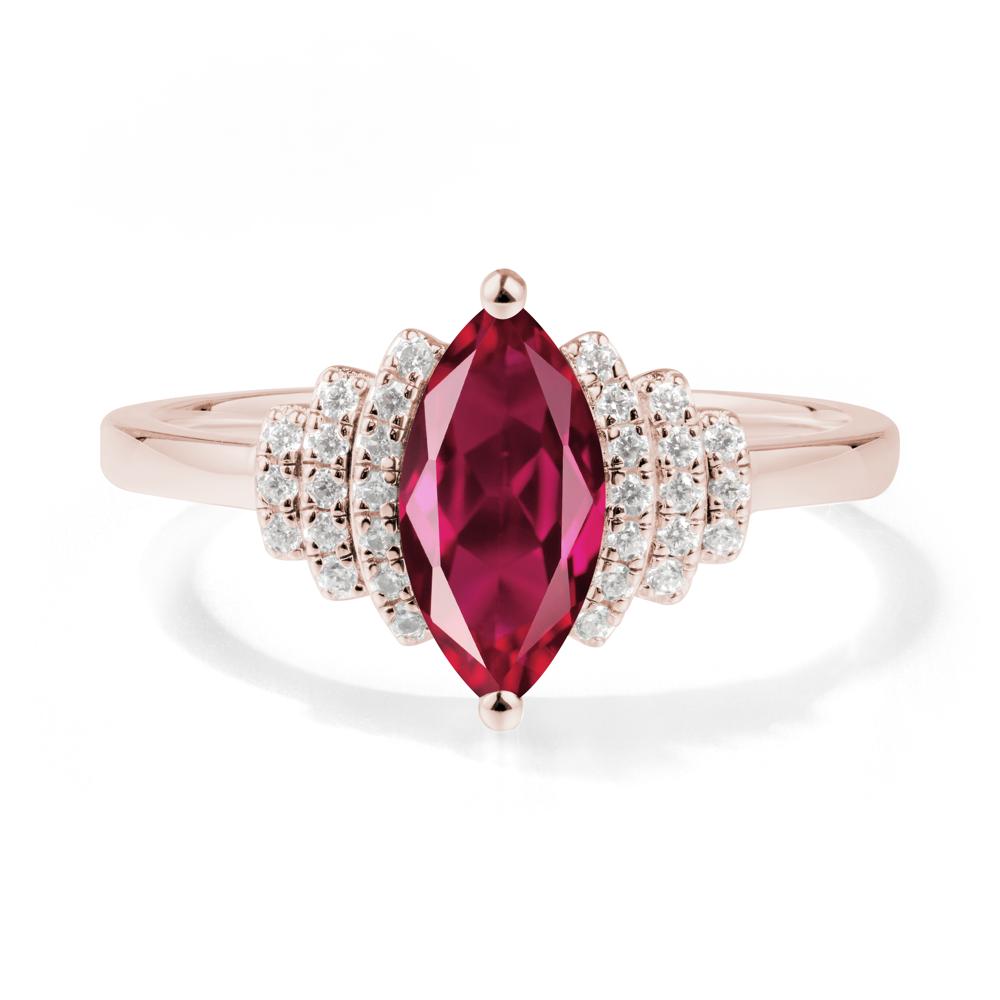 Marquise Ruby Statement Ring - LUO Jewelry #metal_14k rose gold