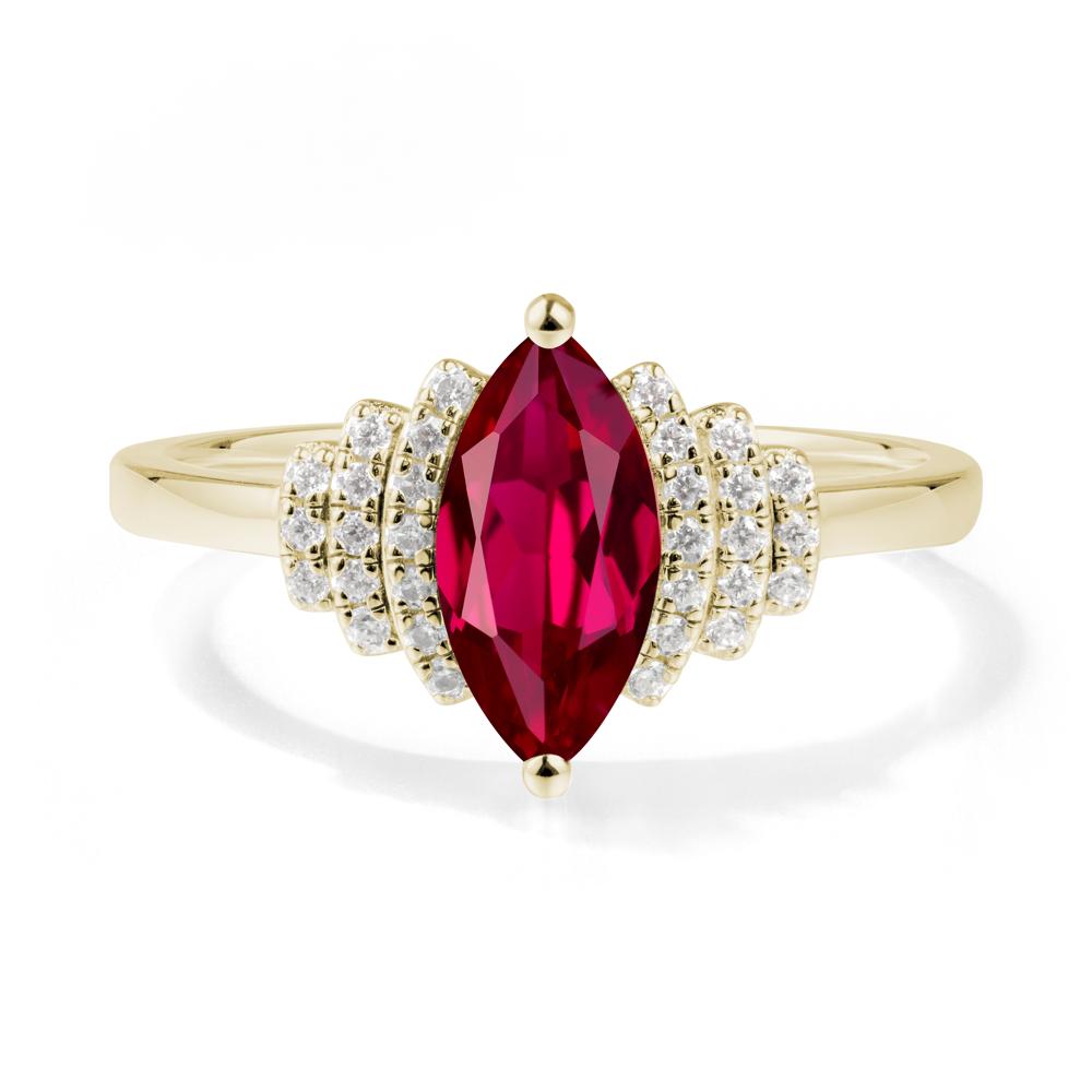 Marquise Ruby Statement Ring - LUO Jewelry #metal_14k yellow gold