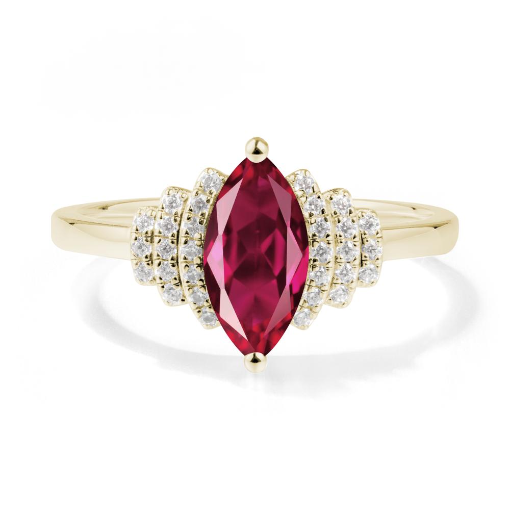 Marquise Ruby Statement Ring - LUO Jewelry #metal_14k yellow gold