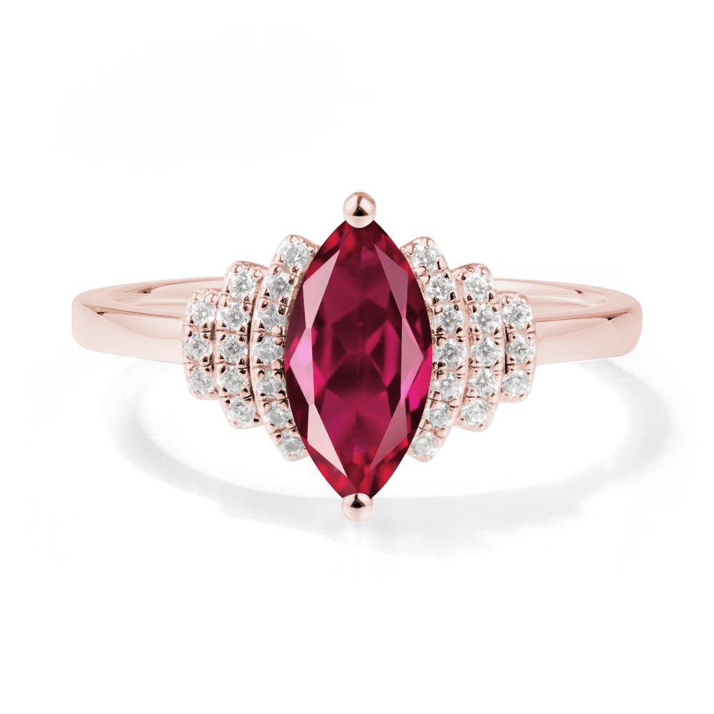 Marquise Ruby Statement Ring - LUO Jewelry #metal_18k rose gold