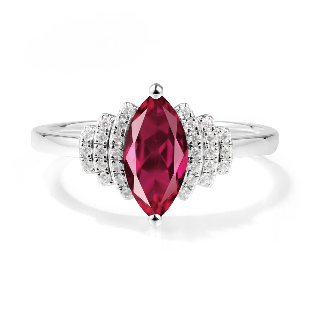 Marquise Ruby Statement Ring - LUO Jewelry #metal_18k white gold