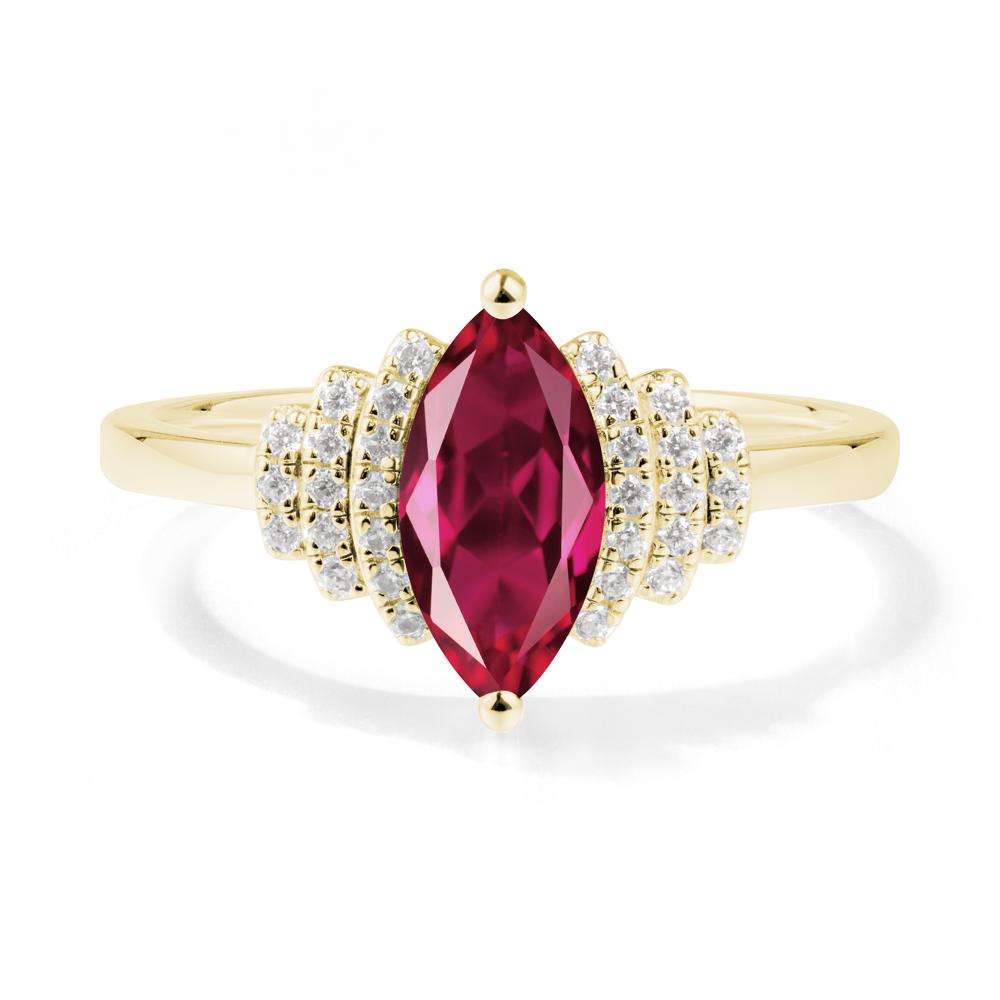 Marquise Ruby Statement Ring - LUO Jewelry #metal_18k yellow gold