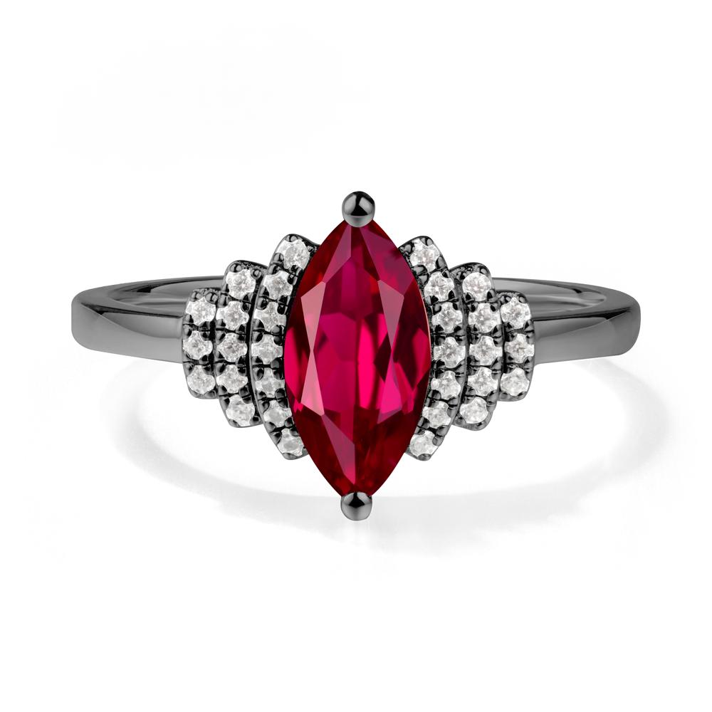 Marquise Ruby Statement Ring - LUO Jewelry #metal_black finish sterling silver