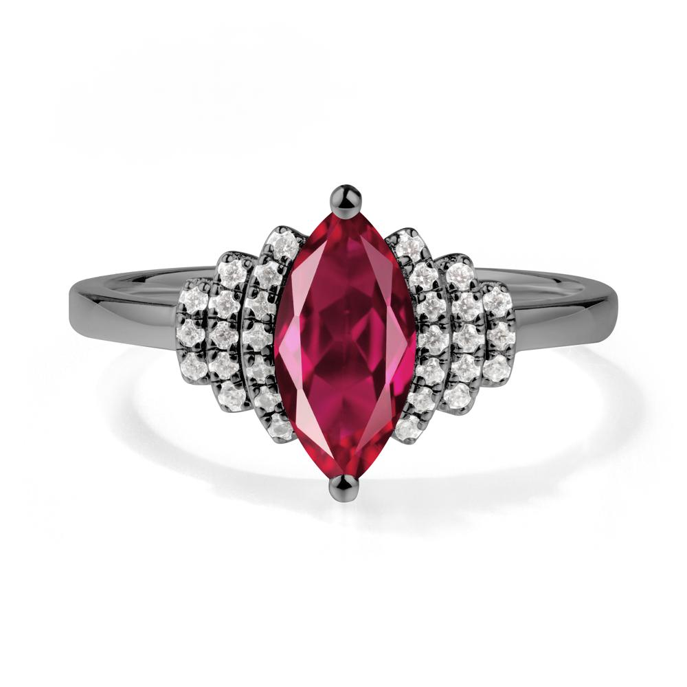 Marquise Ruby Statement Ring - LUO Jewelry #metal_black finish sterling silver