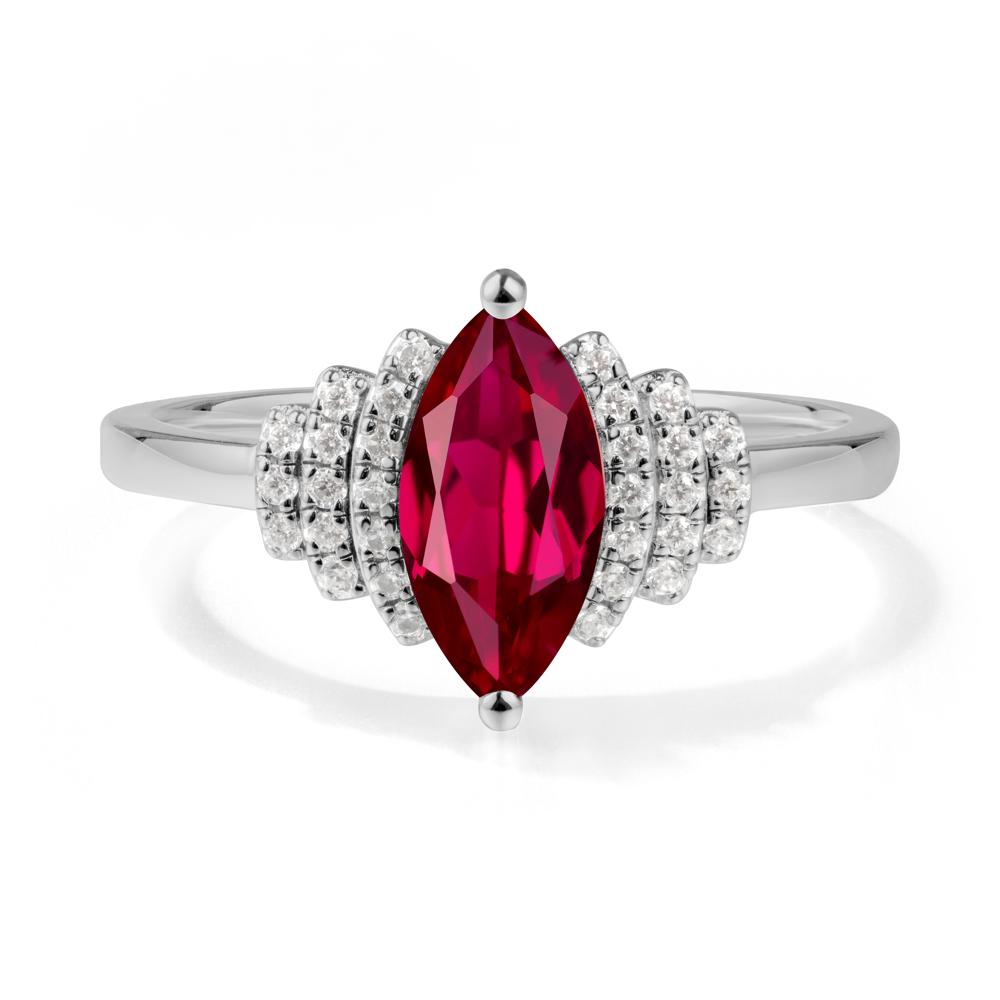Marquise Ruby Statement Ring - LUO Jewelry #metal_platinum