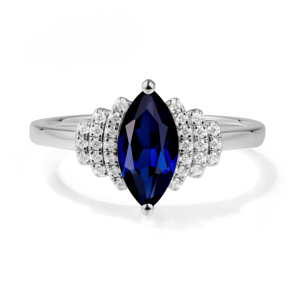 Art Deco Marquise Sapphire Ring - LUO Jewelry #metal_platinum