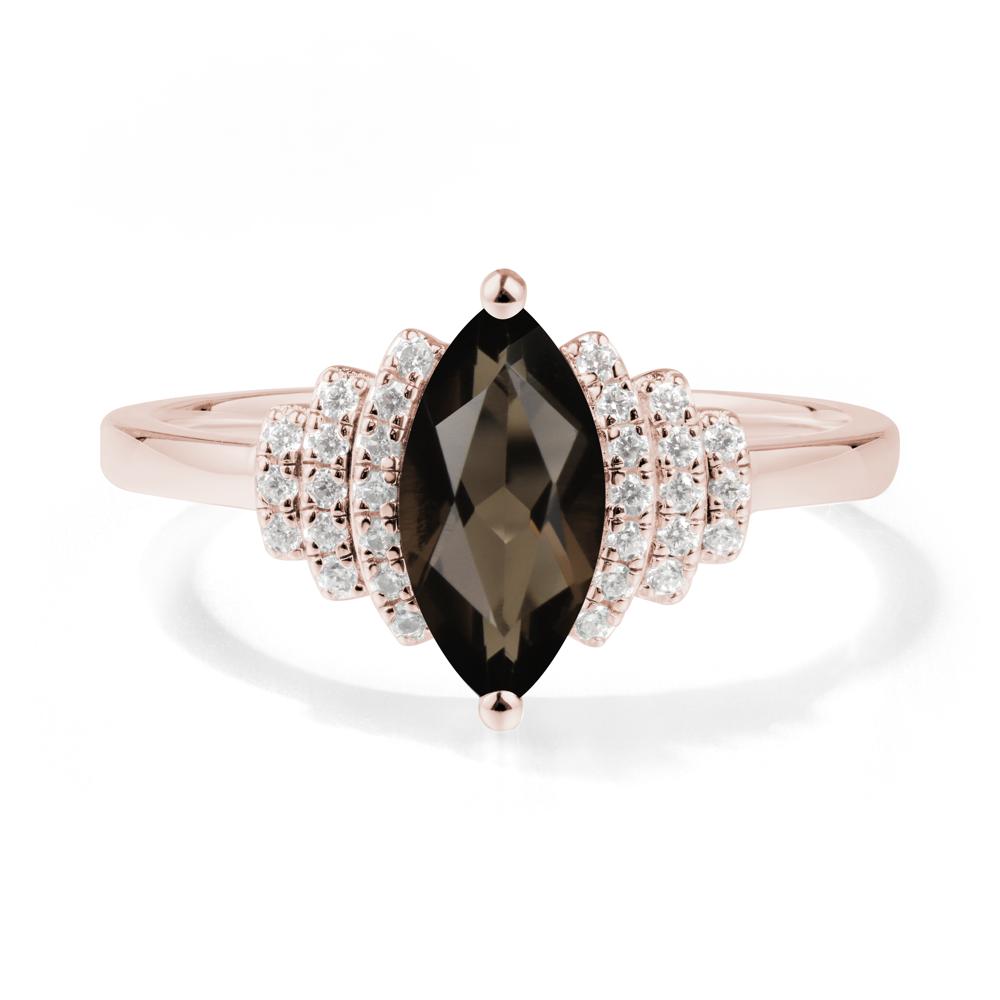 Marquise Smoky Quartz Statement Ring - LUO Jewelry #metal_14k rose gold