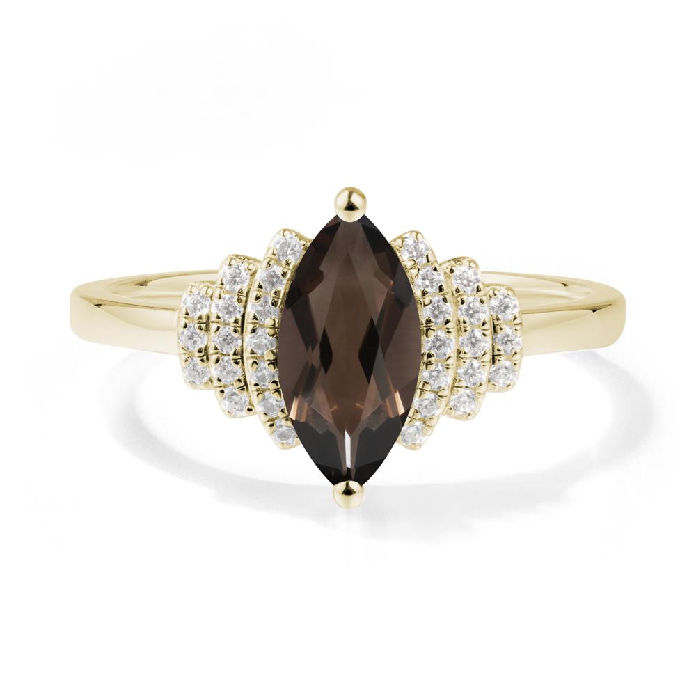 Marquise Smoky Quartz Statement Ring - LUO Jewelry #metal_14k yellow gold