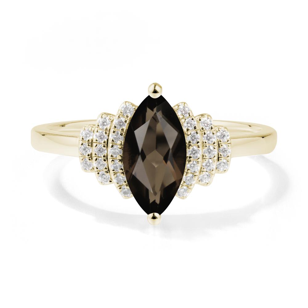 Marquise Smoky Quartz Statement Ring - LUO Jewelry #metal_14k yellow gold