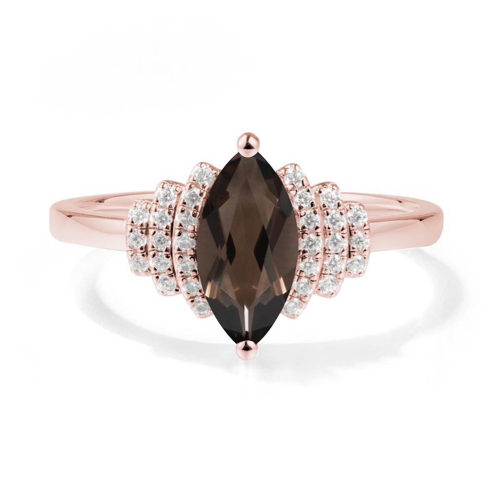 Marquise Smoky Quartz Statement Ring - LUO Jewelry #metal_18k rose gold