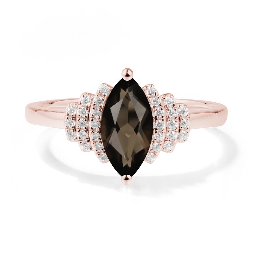 Marquise Smoky Quartz Statement Ring - LUO Jewelry #metal_18k rose gold