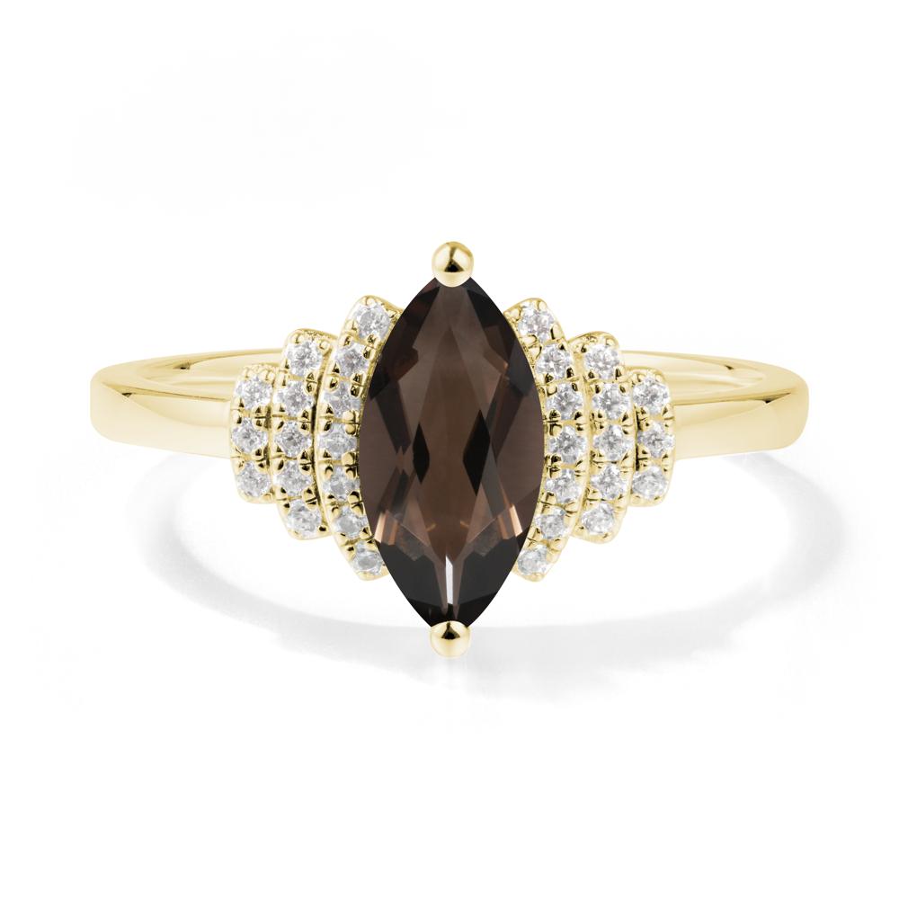 Marquise Smoky Quartz Statement Ring - LUO Jewelry #metal_18k yellow gold