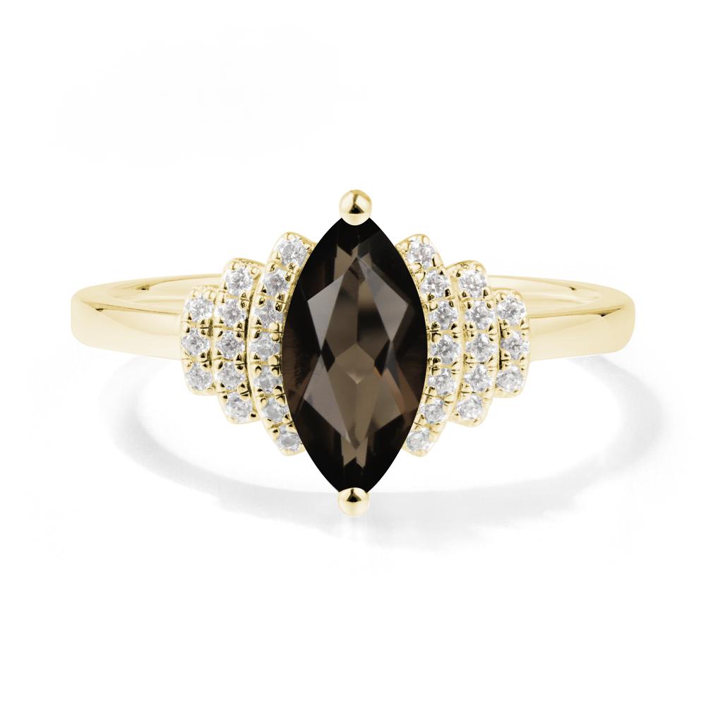 Marquise Smoky Quartz Statement Ring - LUO Jewelry #metal_18k yellow gold