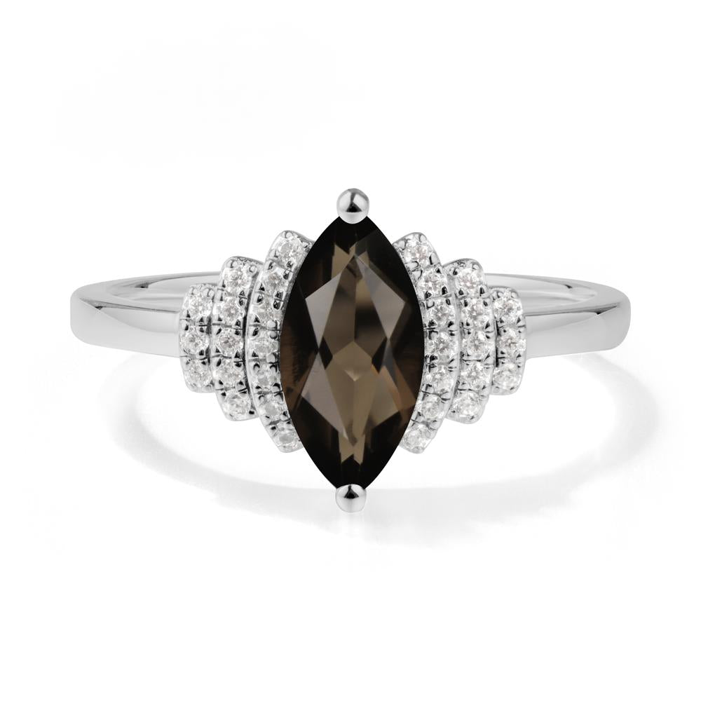 Marquise Smoky Quartz Statement Ring - LUO Jewelry #metal_platinum