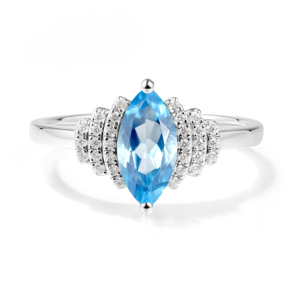 Marquise Swiss Blue Topaz Cluster Ring - LUO Jewelry #metal_sterling silver