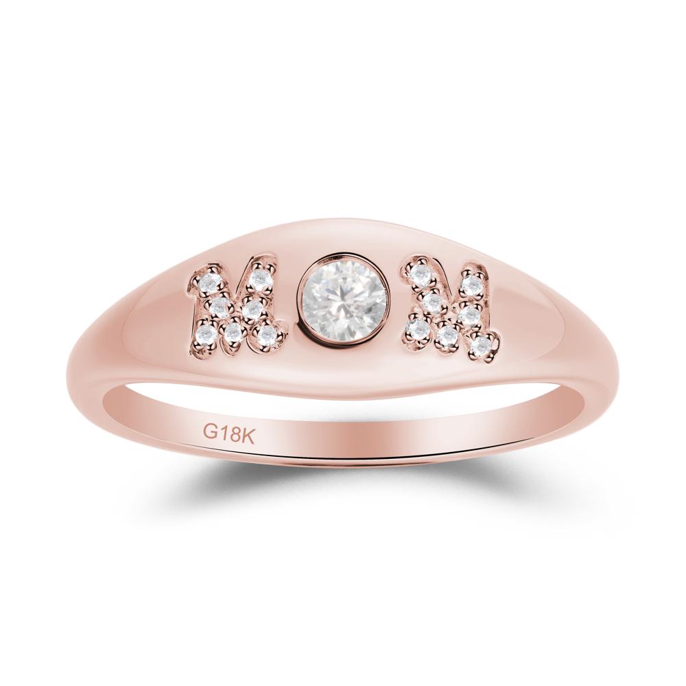 Round Cubic Zirconia Mother's Ring - LUO Jewelry #metal_18k rose gold