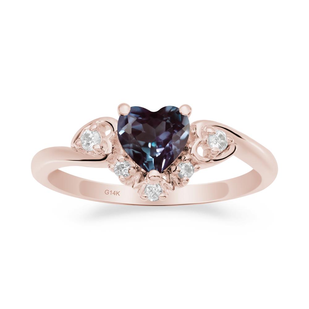 Heart-Shaped Alexandrite Promise Ring - LUO Jewelry #metal_14k rose gold