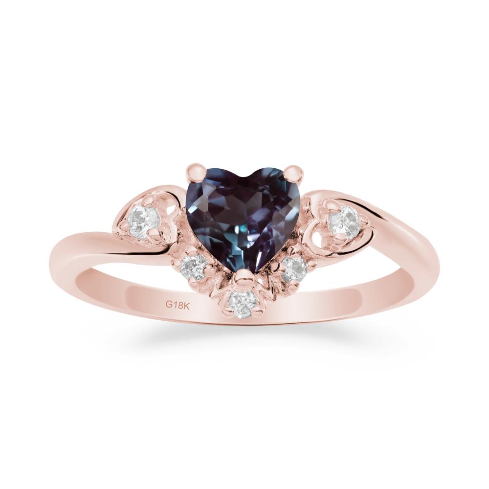 Heart-Shaped Alexandrite Promise Ring - LUO Jewelry #metal_18k rose gold