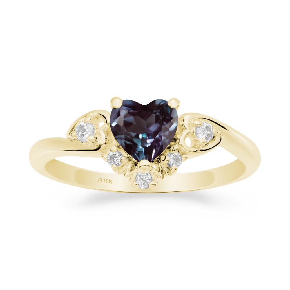 Heart-Shaped Alexandrite Promise Ring - LUO Jewelry #metal_18k yellow gold