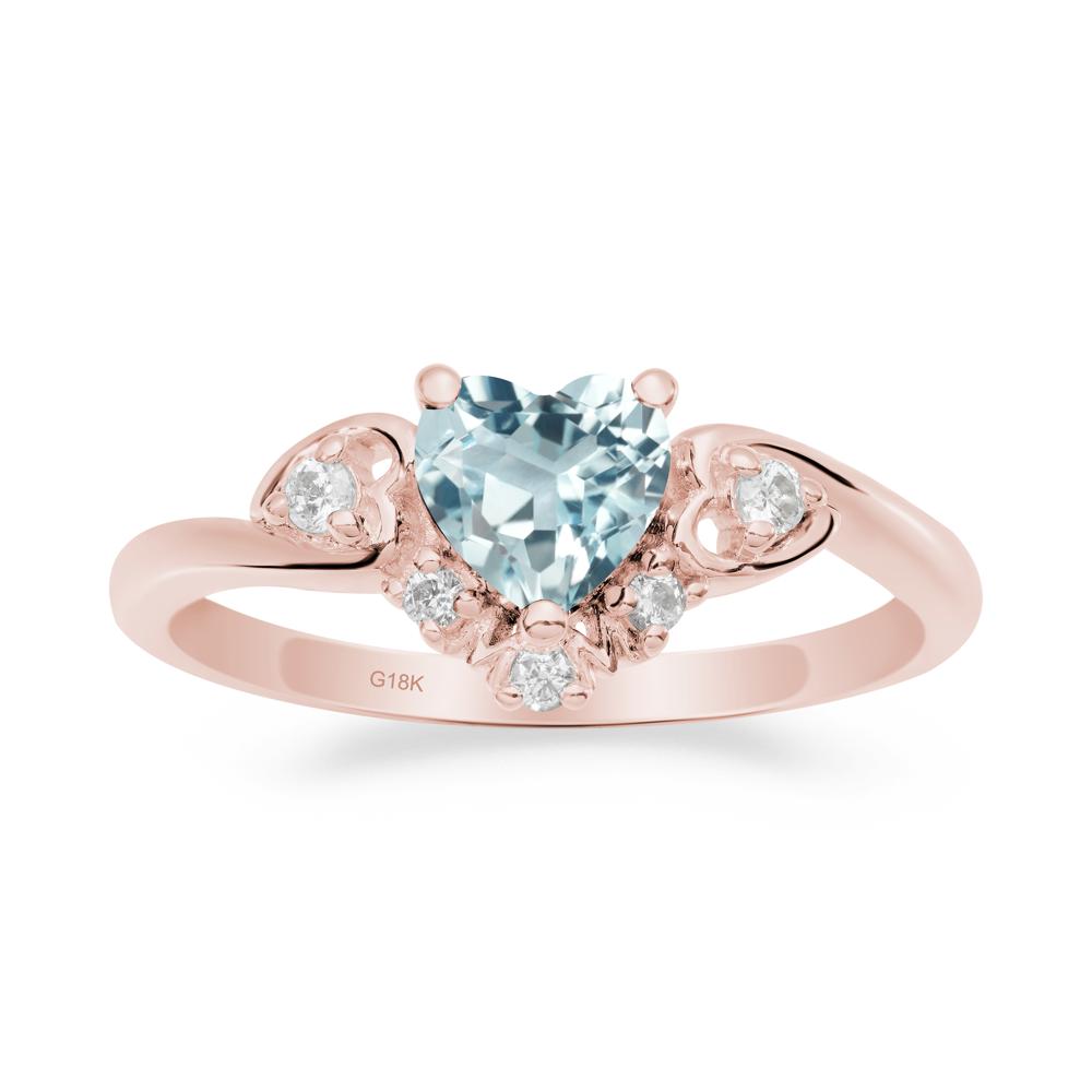 Heart-Shaped Aquamarine Mom Ring - LUO Jewelry #metal_18k rose gold